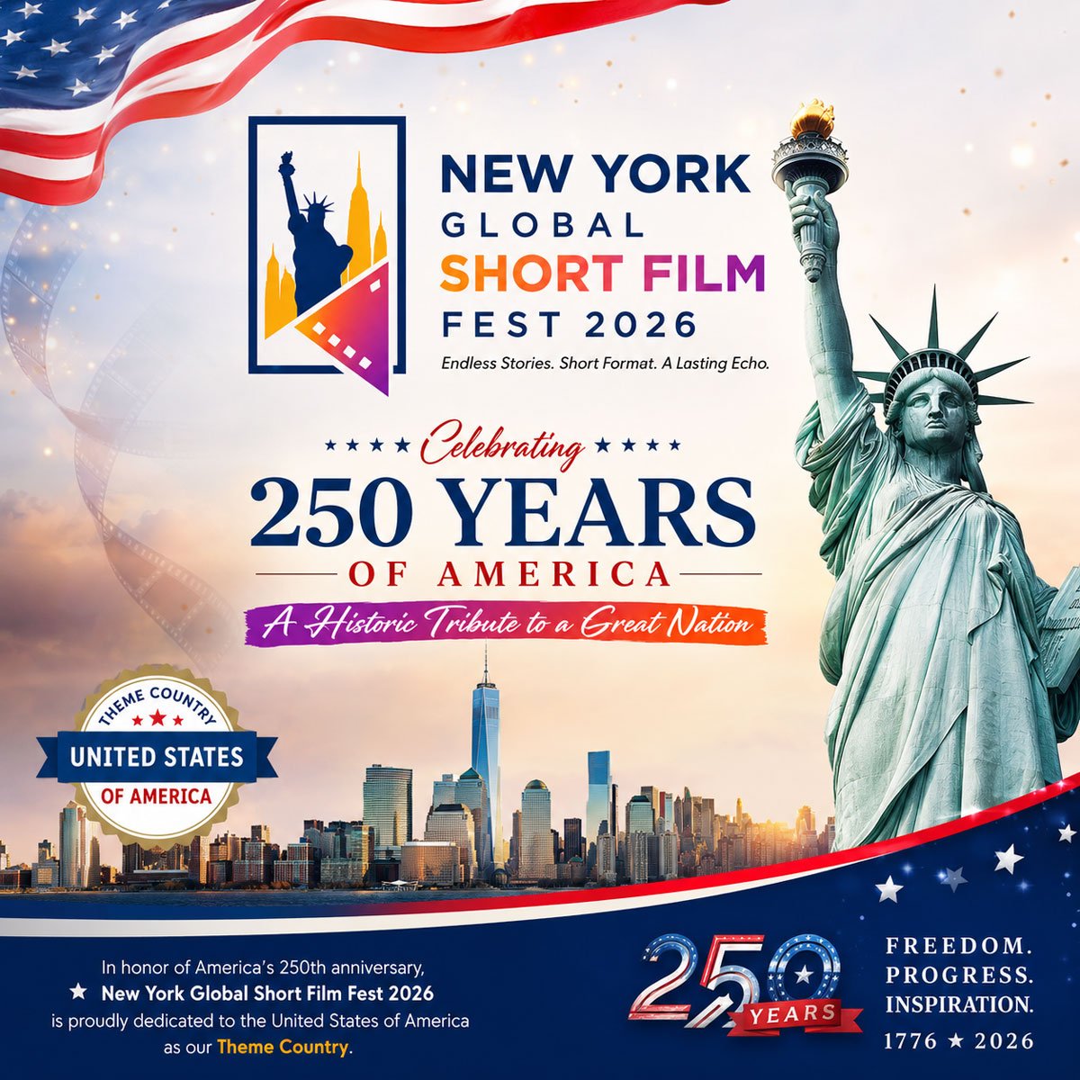 New York Global Short Film Fest 2026 Honors America’s 250th Anniversary as Theme Country
