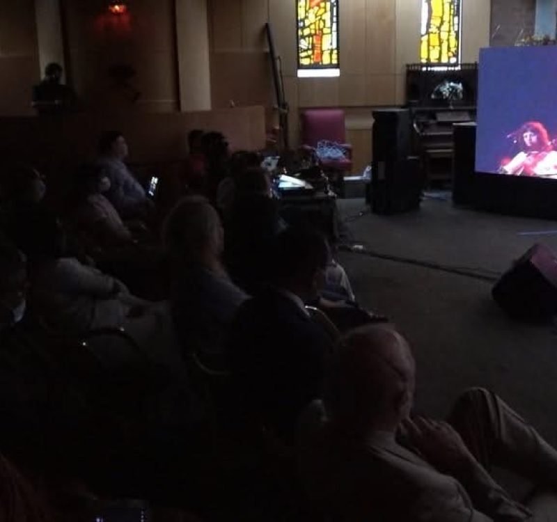 Film screening was held at the Jewish Center in Jackson Heights, where a large audience gathered.